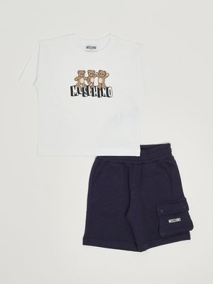 1. Kinder-Set aus Baumwolle Weiß-Blau