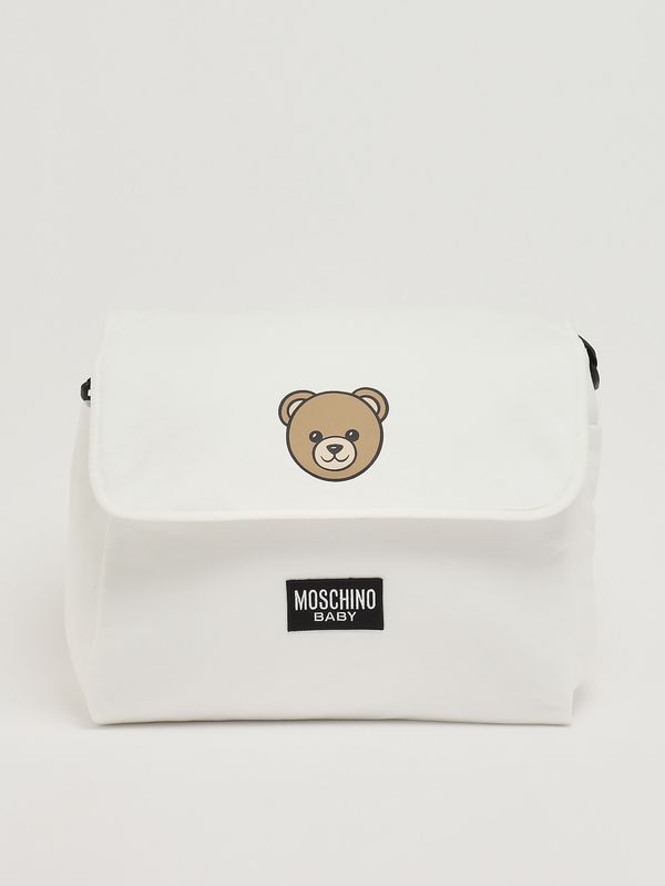 1. Wickeltasche aus Baumwolle Weiß Moschino mux05vlca19