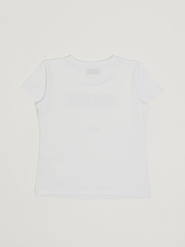 2. Mädchen-T-Shirt aus Stretch-Baumwolle Weiß Moschino hhm06klba10