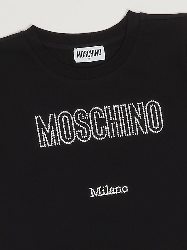 3. Mädchen-T-Shirt aus Stretch-Baumwolle Schwarz Moschino hhm06klba10