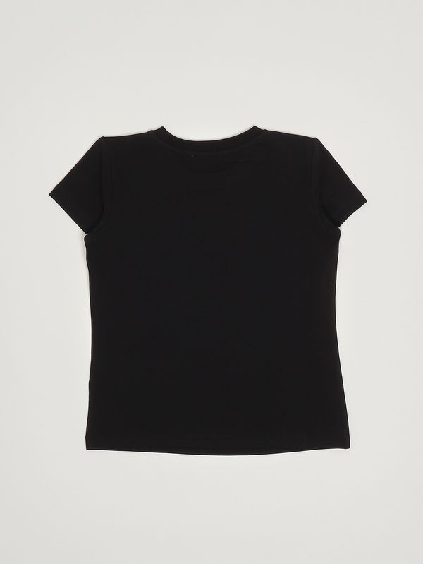 2. Mädchen-T-Shirt aus Stretch-Baumwolle Schwarz Moschino hhm06klba10