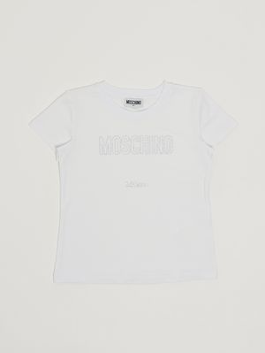 1. Mädchen-T-Shirt aus Stretch-Baumwolle Weiß