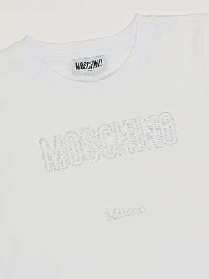 3. Mädchen-T-Shirt aus Stretch-Baumwolle Weiß