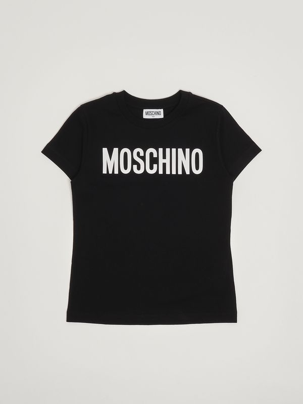 1. T-shirt fille en coton extensible Noir Moschino hum05ulba10