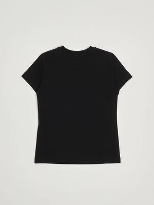 2. T-shirt fille en coton extensible Noir