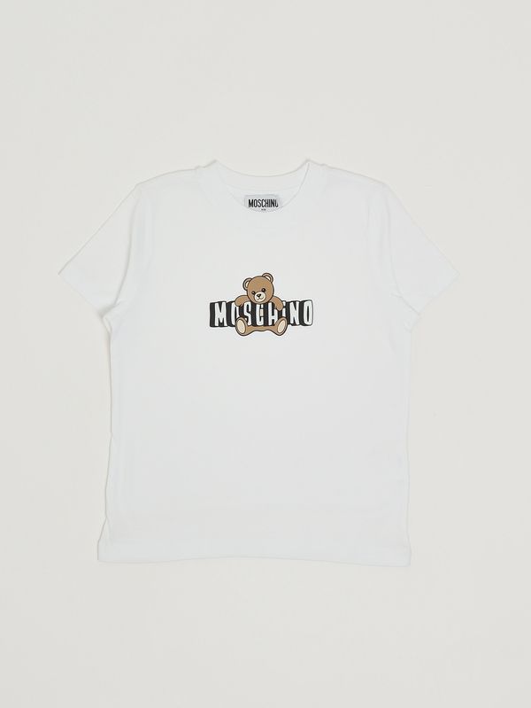 1. Kids' cotton T-shirt White Moschino hzm058laa3