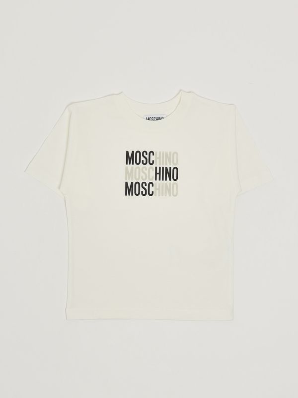Camiseta de niño de algodón Blanco Moschino