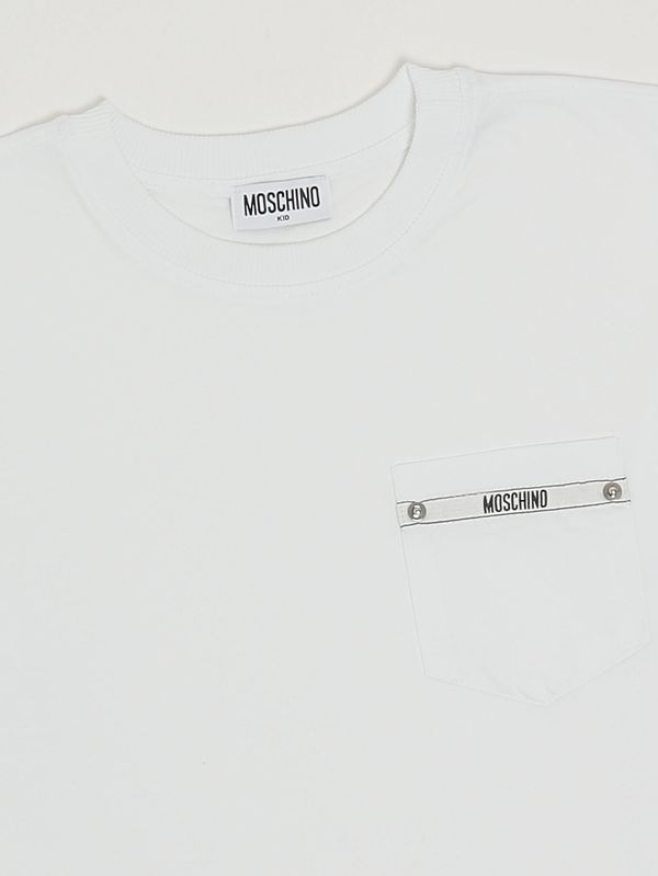 3. Boys' stretch cotton T-shirt White Moschino hum05mlaa01