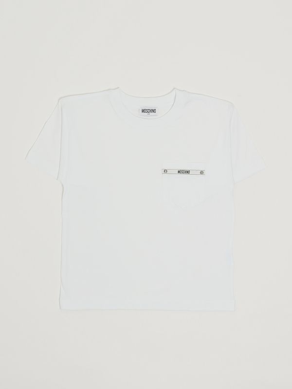 1. Boys' stretch cotton T-shirt White Moschino hum05mlaa01