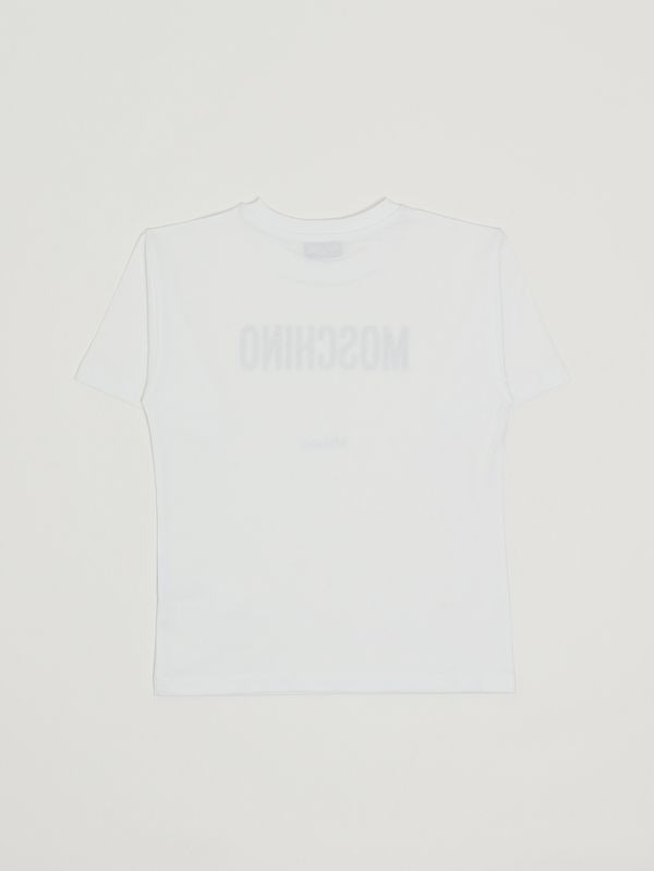 2. Camiseta de niño de algodón elástico Blanco Moschino h6m05glaa23