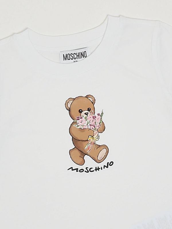 3. T-shirt fille en coton Blanc Moschino hgm06klaa02
