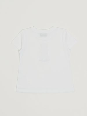 2. T-shirt fille en coton Blanc