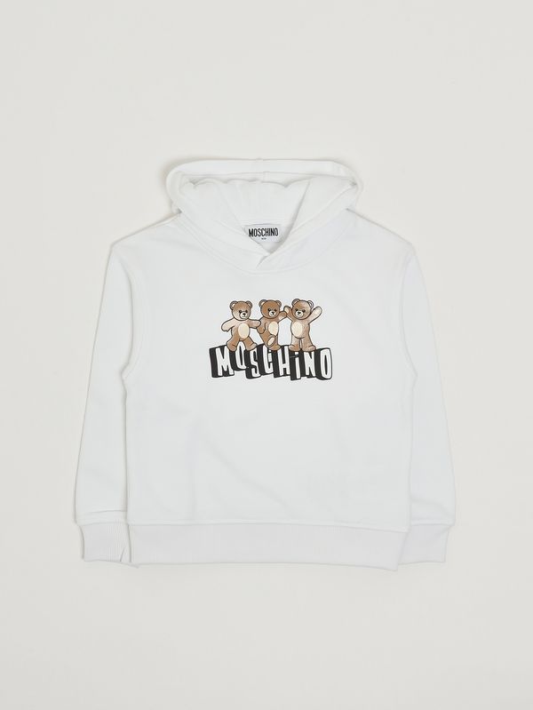 Sudadera de niño de algodón elástico Blanco Moschino
