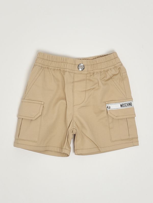 1. Bermuda pour nouveau-né en coton stretch Beige Moschino muq01qlya02