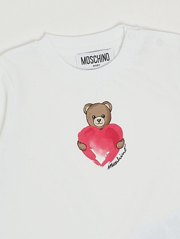 3. Baumwollkleid für Neugeborene Weiß Moschino mdv0djlaa02