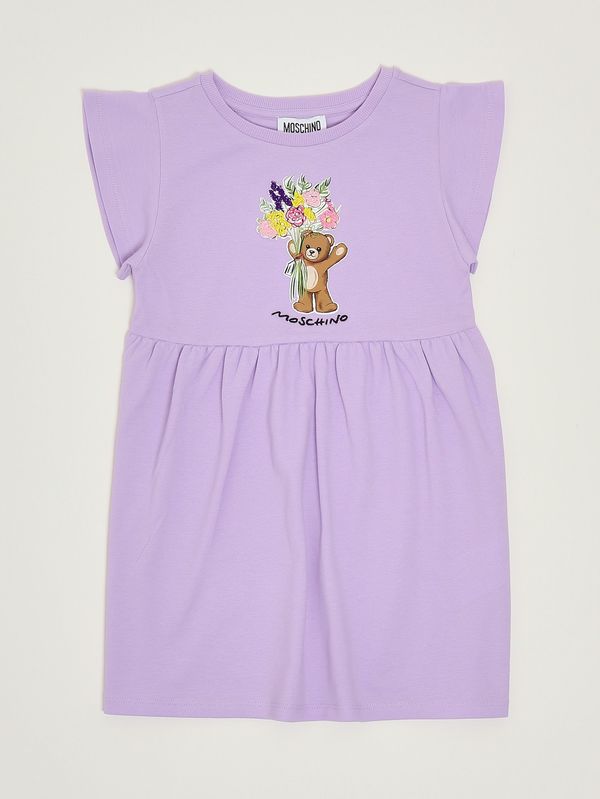 1. Vestido para niña de algodón elástico Lila Moschino hdv0hqlfa06