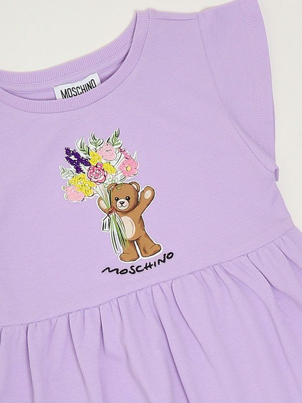 3. Vestido para niña de algodón elástico Lila Moschino hdv0hqlfa06