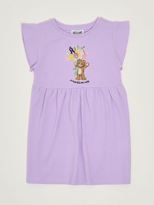 1. Vestido para niña de algodón elástico Lila