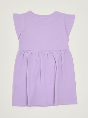 2. Vestido para niña de algodón elástico Lila