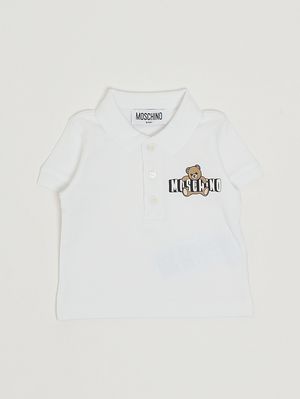 1. Polo para recién nacido de algodón elástico Blanco
