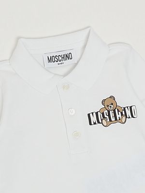 3. Polo para recién nacido de algodón elástico Blanco