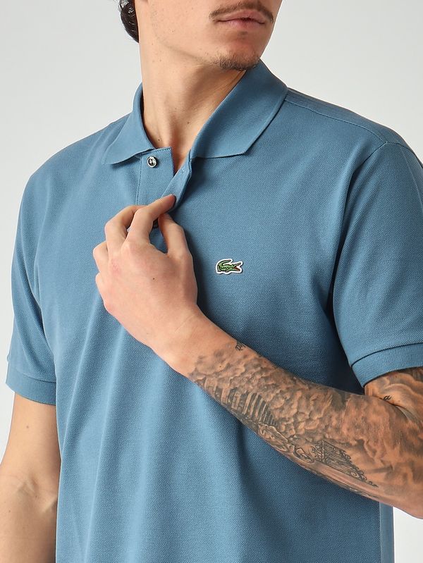 4. Men's L.12.12 classic-fit polo in cotton petit piqué Pastel Light Blue Lacoste 1212