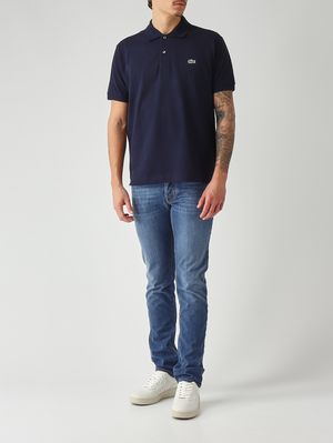 2. Polo hombre L.12.12 de corte clásico en petit piqué de algodón Azul marino