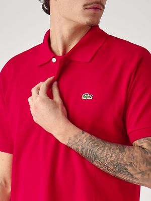 4. Polo hombre L.12.12 de corte clásico en petit piqué de algodón Rojo