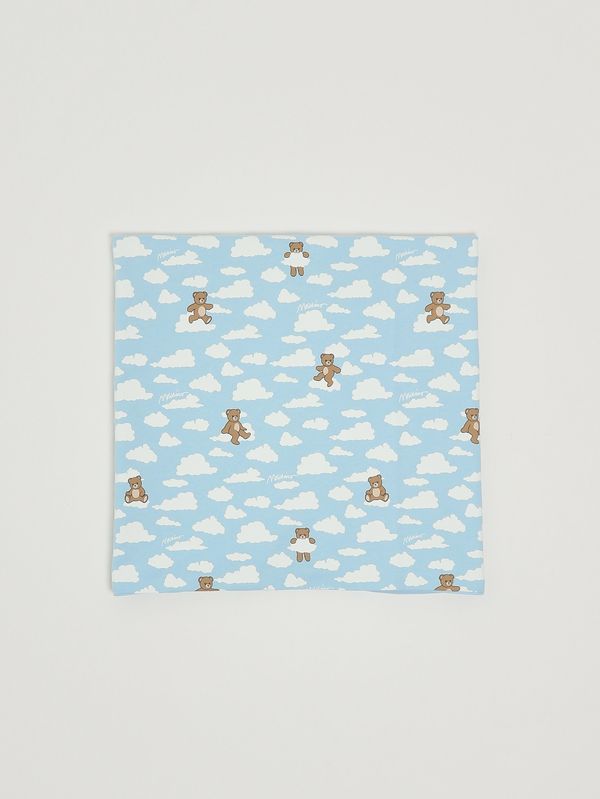 1. Babydecke aus Baumwolle Hellblau Moschino mrb00flca19
