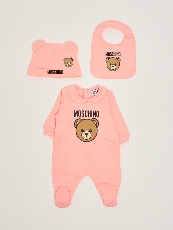 1. Set neonato in cotone Rosa Moschino muy097lca19