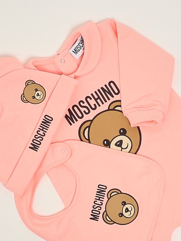 3. Set neonato in cotone Rosa Moschino muy097lca19