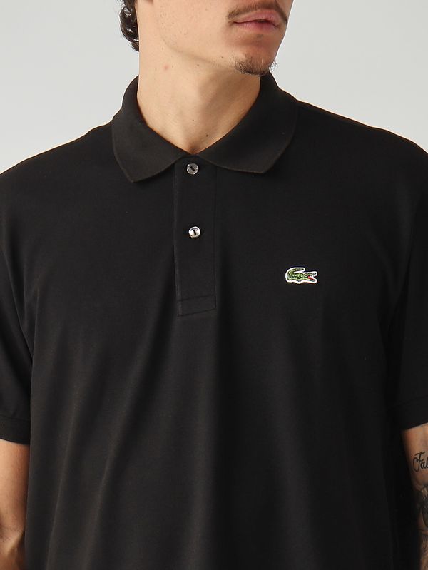 5. Polo uomo L.12.12 in cotone organico stretch ultra leggero Nero Lacoste ph9851