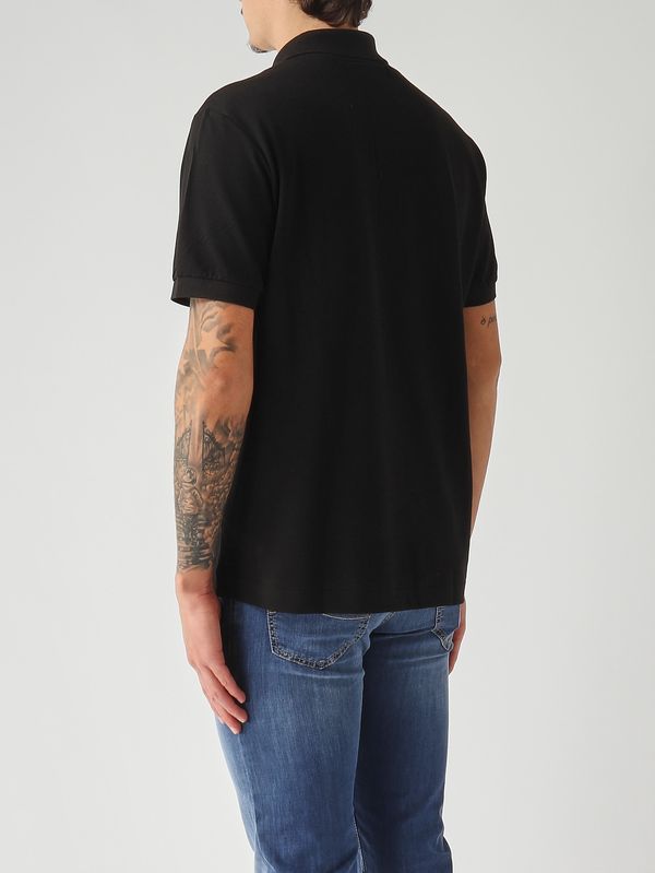 4. Polo uomo L.12.12 in cotone organico stretch ultra leggero Nero Lacoste ph9851