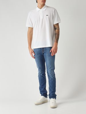 2. Polo de hombre L.12.12 de algodón orgánico elástico ultraligero Blanco