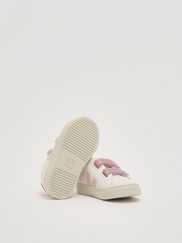 4. Girls' Esplar sneakers in chromefree leather White-Pink Veja sv0520604c