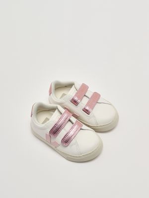 2. Girls' Esplar sneakers in chromefree leather White-Pink