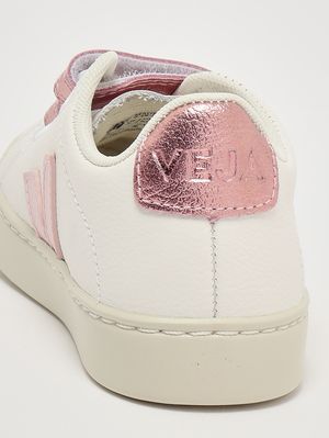 5. Girls' Esplar sneakers in chromefree leather White-Pink