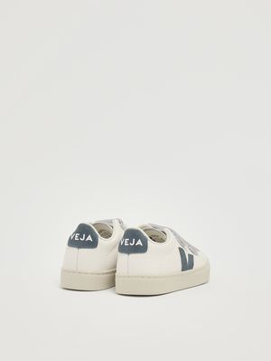 3. Jungen-Sneaker Esplar aus chromfreiem Leder Weiß-Avio
