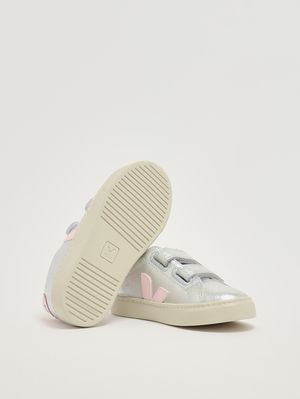 4. Baskets fille Esplar en cuir chromefree Argent-Rose