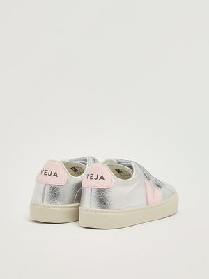 3. Baskets fille Esplar en cuir chromefree Argent-Rose