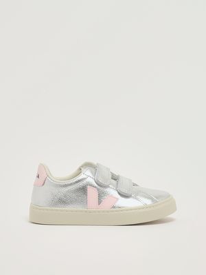 1. Baskets fille Esplar en cuir chromefree Argent-Rose