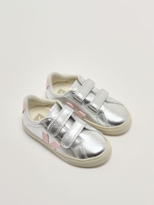2. Baskets fille Esplar en cuir chromefree Argent-Rose