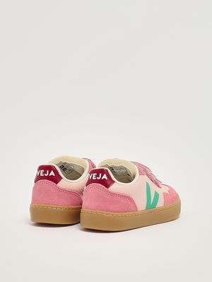 3. Baskets fille V-90 en cuir sans chrome Rose-Vert