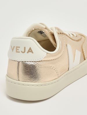 5. Sneakers bambina Volley in pelle chromefree Platino-Bianco