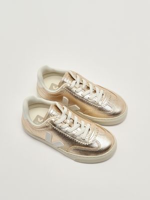 2. Sneakers bambina Volley in pelle chromefree Platino-Bianco