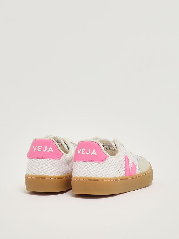 3. Mädchen-Sneaker Volley Aircell aus Mesh Weiß-Rosa Veja sy2221523c