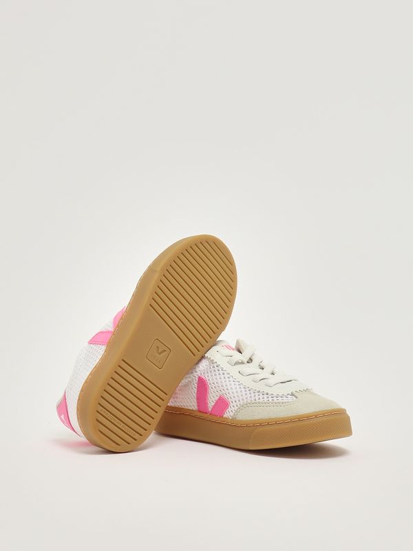 4. Mädchen-Sneaker Volley Aircell aus Mesh Weiß-Rosa Veja sy2221523c