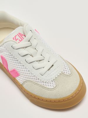 5. Mädchen-Sneaker Volley Aircell aus Mesh Weiß-Rosa
