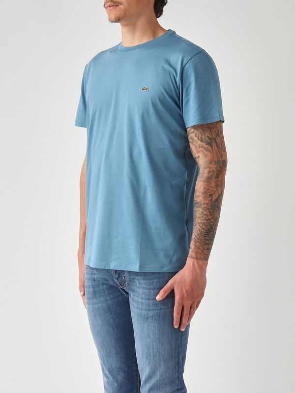 2. T-shirt en coton Pima pour homme Bleu ciel pastel Lacoste th6709