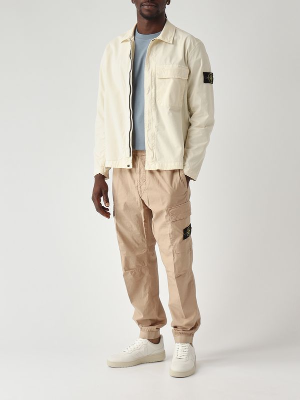 2. Overshirt uomo in twill di cotone biologico stretch Avorio Stone Island l1s151200013s0a10